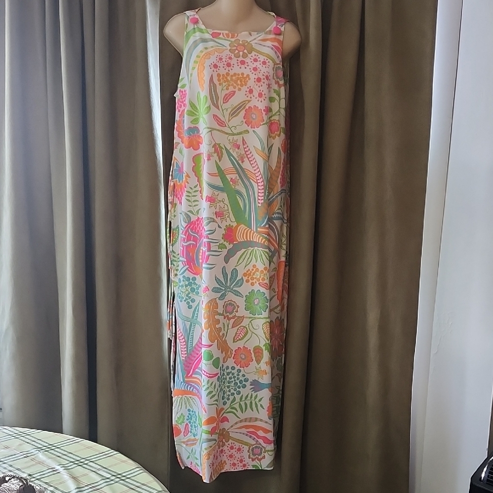 Gretchen Scott Designs Colorful Vibrant Floral Maxi Dress Size 10 12